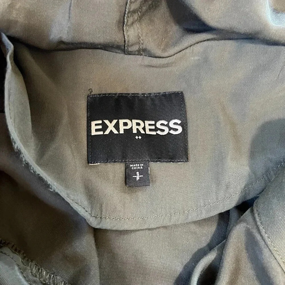 Express | Women's Army Green Lightweight Hooded Longsleeve Jacket | Size Small - Picture 4 of 6